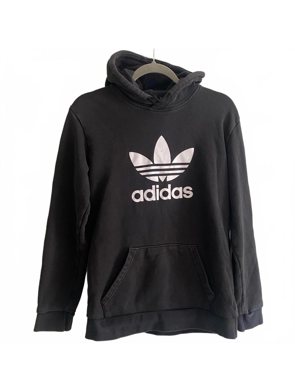 Adidas Black Trefoil Hoodie Sweatshirt Mens Size Small